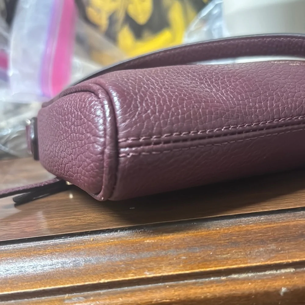 Kate Spade Polly Leather Crossbody Bag Cherrywood - Picture 4 of 5